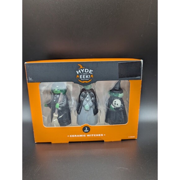 New Target Halloween Witch Hyde & Eek Ceramic Mini Mantle Figures 3pc Set *READ* - Picture 3 of 9